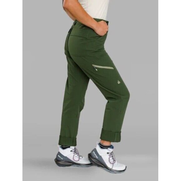 Gnara Go There Pant 4-Way Stretch GoFly Hiking Climbing Womens 2 Green Pine - Picture 1 of 4